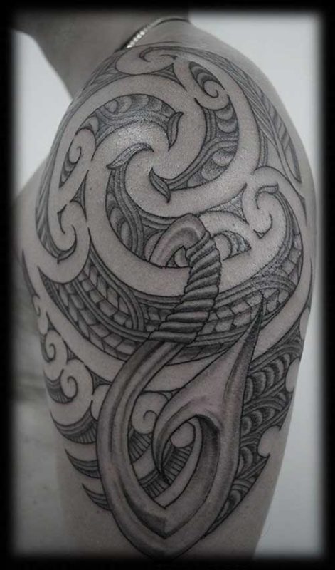 Black And White Maori Tattoo
