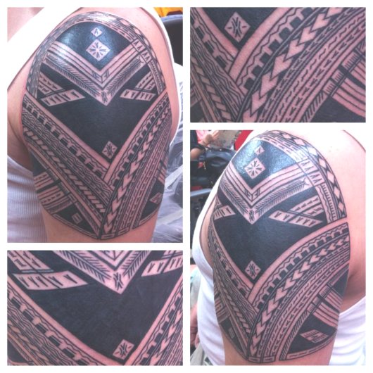 Black Armour Shoulder Tattoo