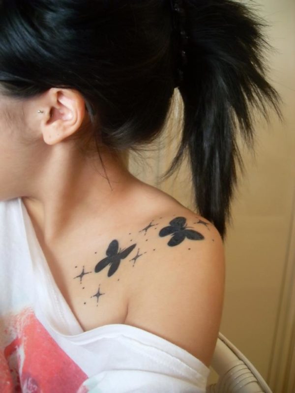 Black Butterflies Tattoo Design