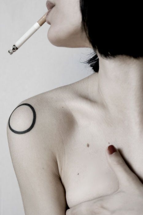 Black Circle Geometric Tattoo