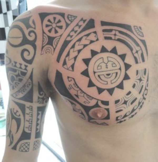 Black Color Nice Samoan Tattoo Design