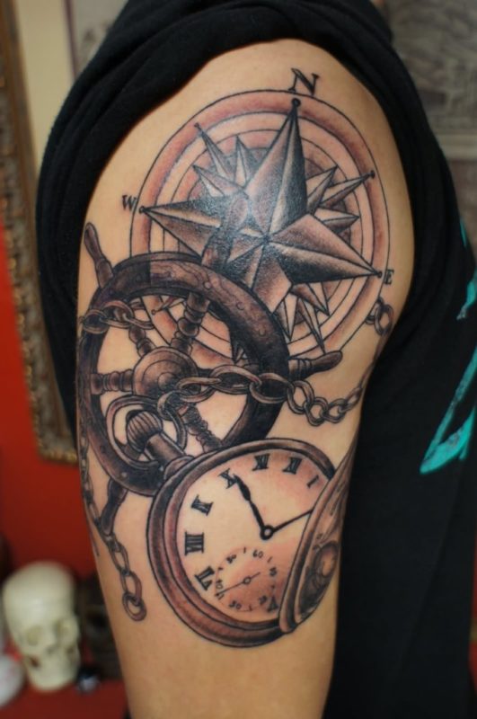 Black Compass Tattoo