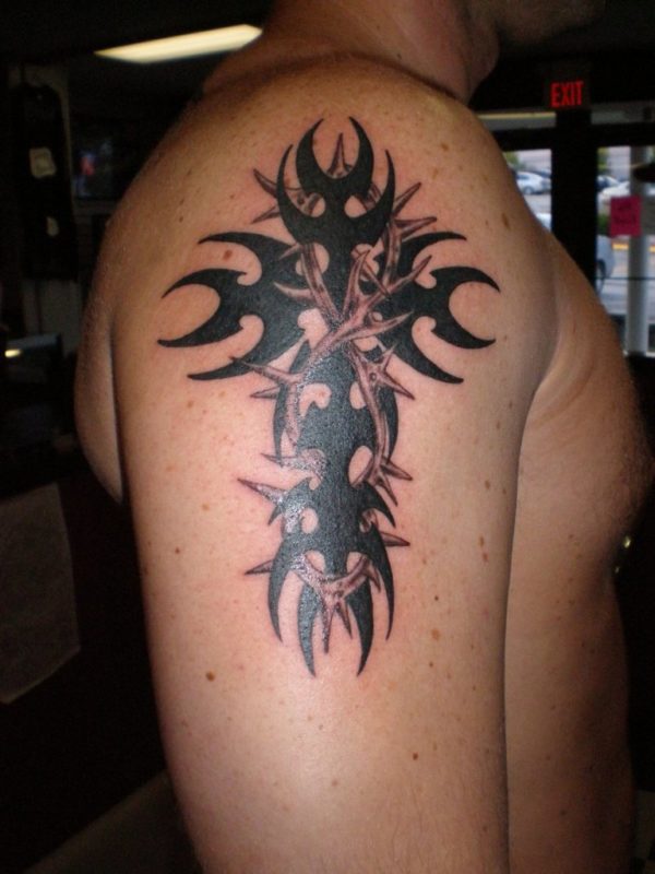 Black Cross Tribal Tattoo