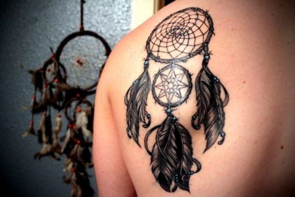 Black Dream Catcher Tattoo