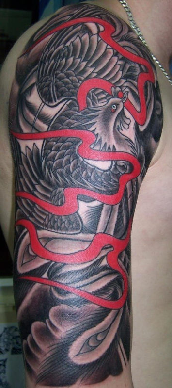 Black Eagle Cover Up Tattoo