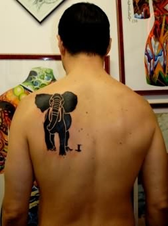 Black Elephant Tattoo