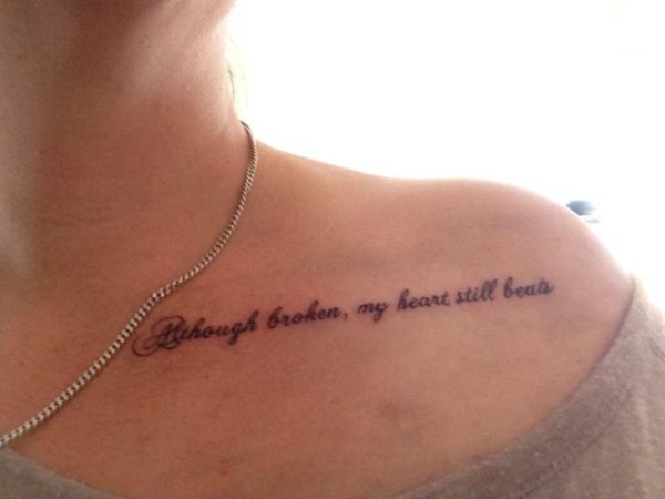 Black English Lettering Tattoo