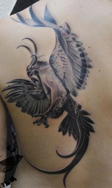 Black Grey Phoenix Tattoo