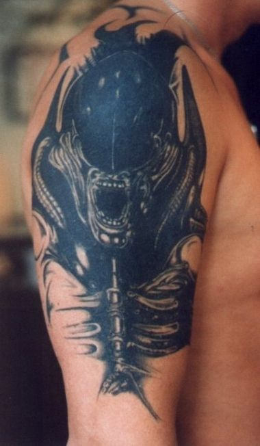 Black Half Sleeve Viking Tattoo