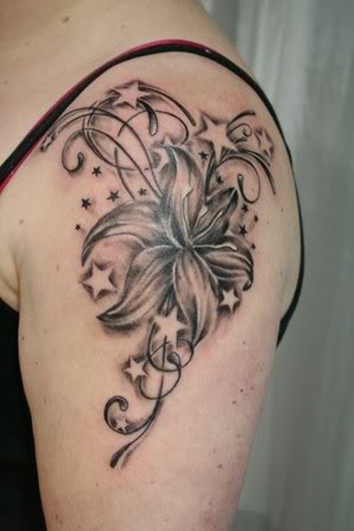 Black Hibiscus Tattoo