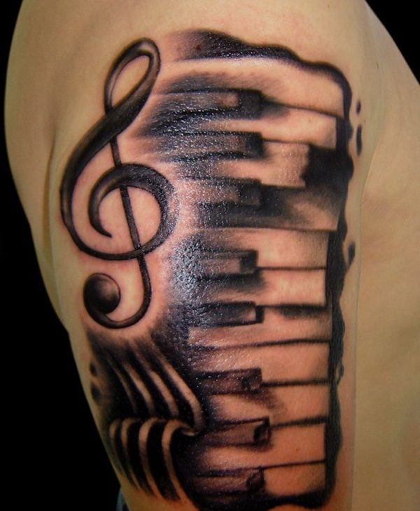 Black Ink Music Tattoo