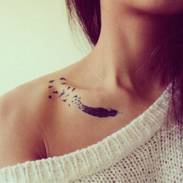 Black Little Birds Shoulder Tattoo