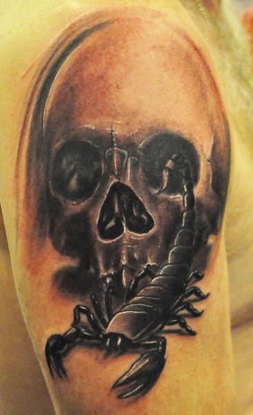 Black Skull Shoulder Tattoo Design