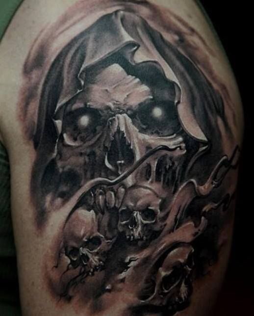 Black Skull Tattoo Design