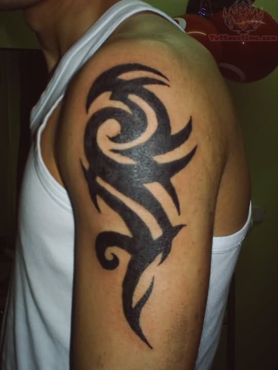 Black Tribal Men Tattoo