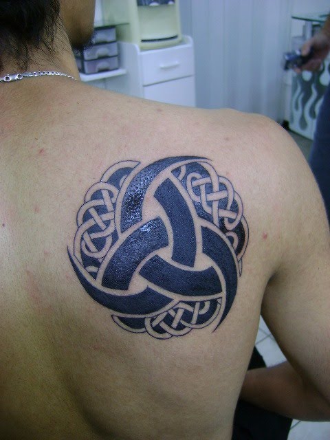 Black Tribal Viking Shoulder Tattoo Design