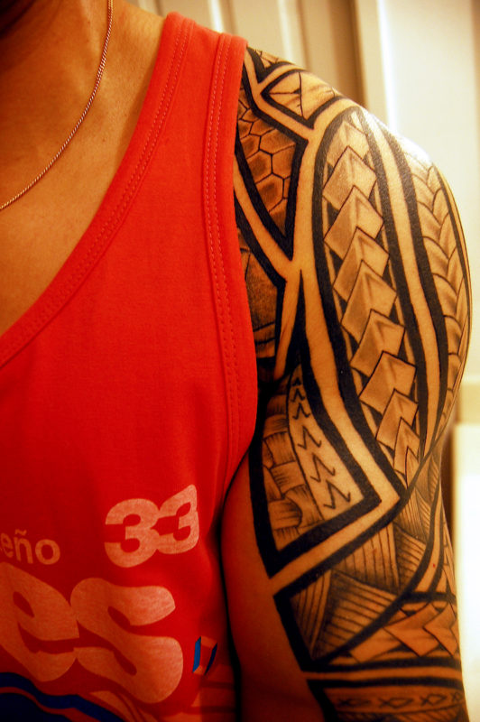 Black Tribal Shoulder Tattoo