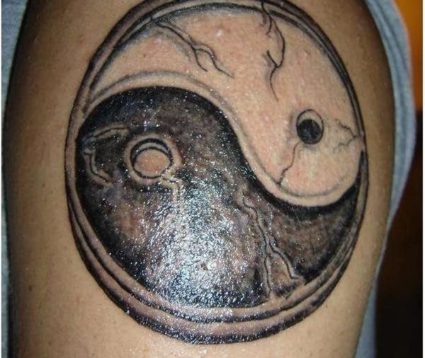 Black Yin Yang Tattoo