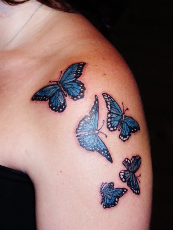 Blue Butterflies Tattoo Design