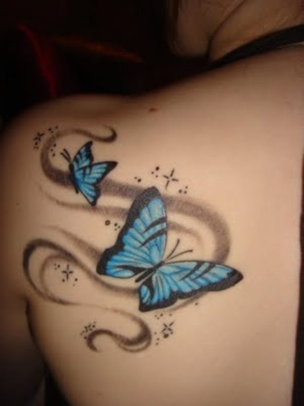 Blue Butterfly Kids Tattoo