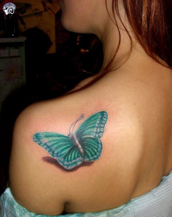 Blue Butterfly Tattoo