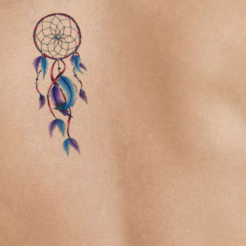 Blue Dream Catcher Tattoo