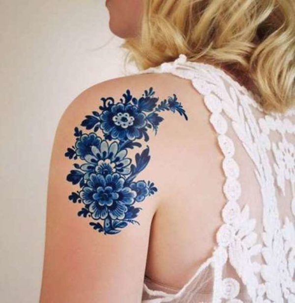Blue Flowers Tattoo