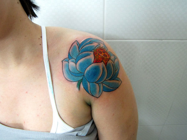 Blue Lotus Designer Tattoo 