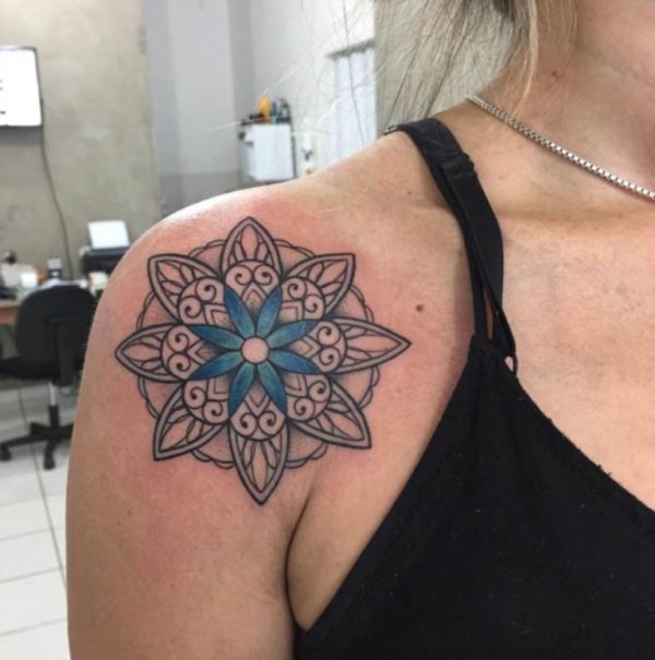 Blue Mandala Tattoo Design