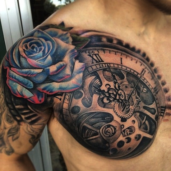  Blue Rose Tattoo Design