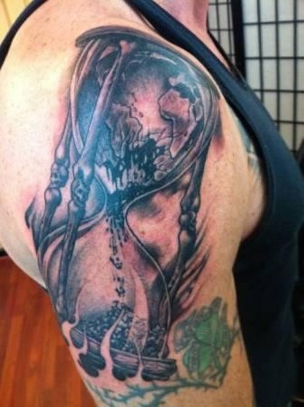 Blue Timer Shoulder Tattoo