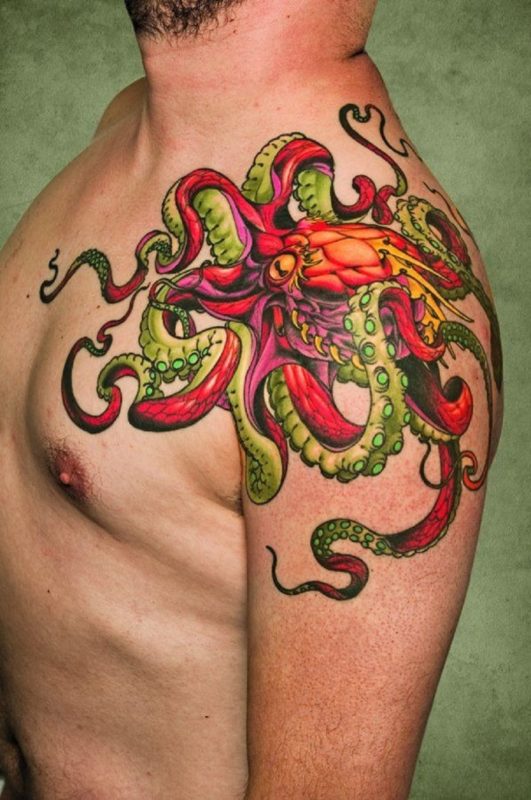 Bright Octopus Tattoo