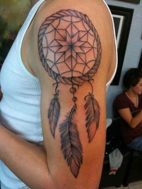 Brown Dream Catcher Tattoo-