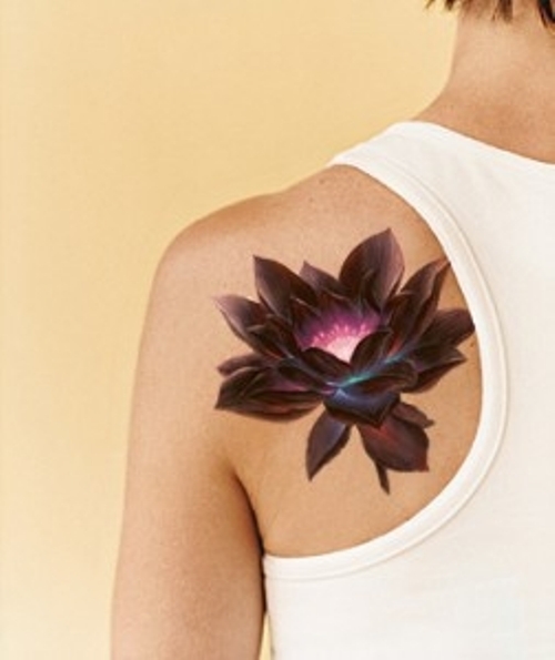 Brown Lotus Flower Tattoo