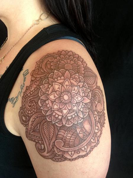 Brown Mandala Tattoo