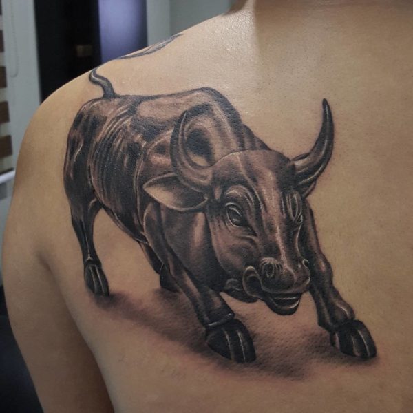 Bull Tattoo Design On Shoulder