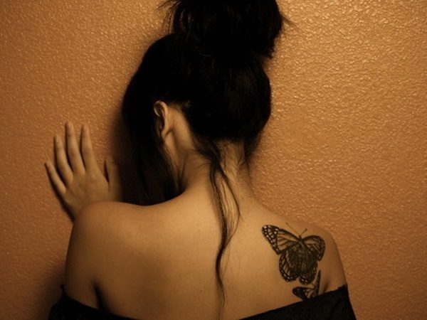 Butterflies Shoulder Blade Tattoo