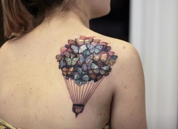 Butterfly Balloon Tattoo