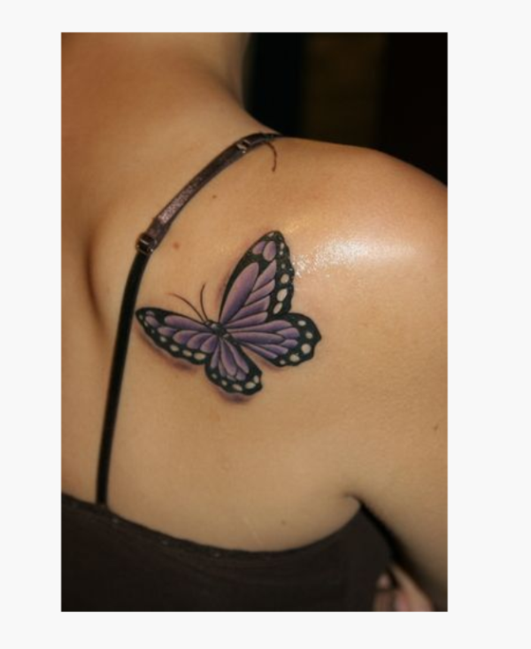 Butterfly Shoulder Tattoo For Girl
