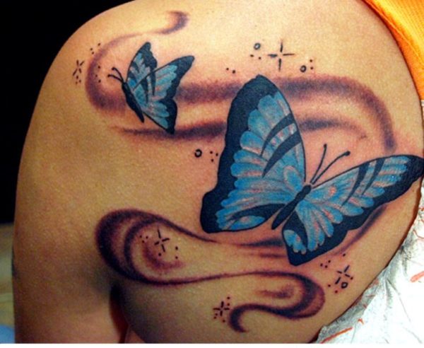 Butterfly Shoulder Tattoo