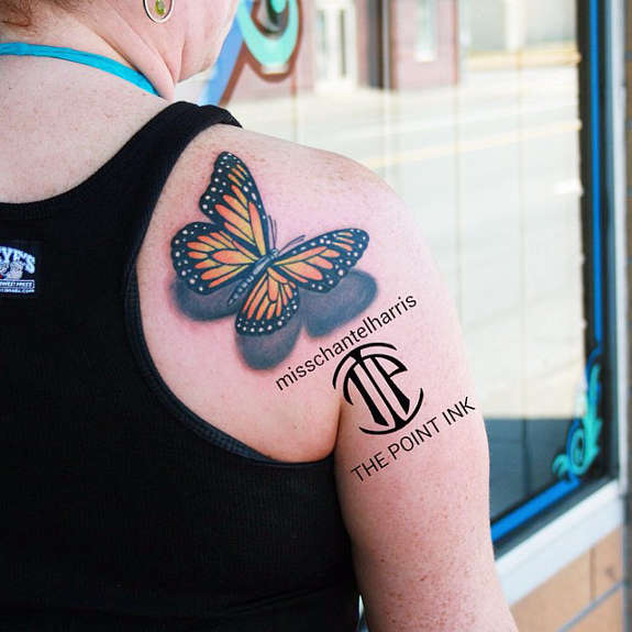 Butterfly Tattoo Design On Shoulder Back