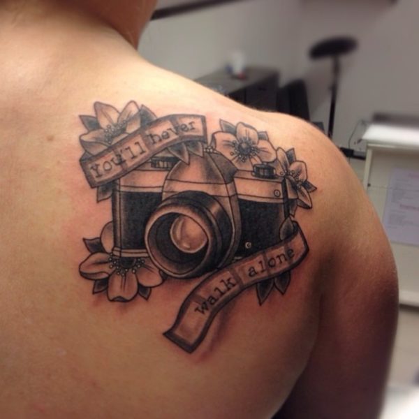 Camera With Flowers Tattoo