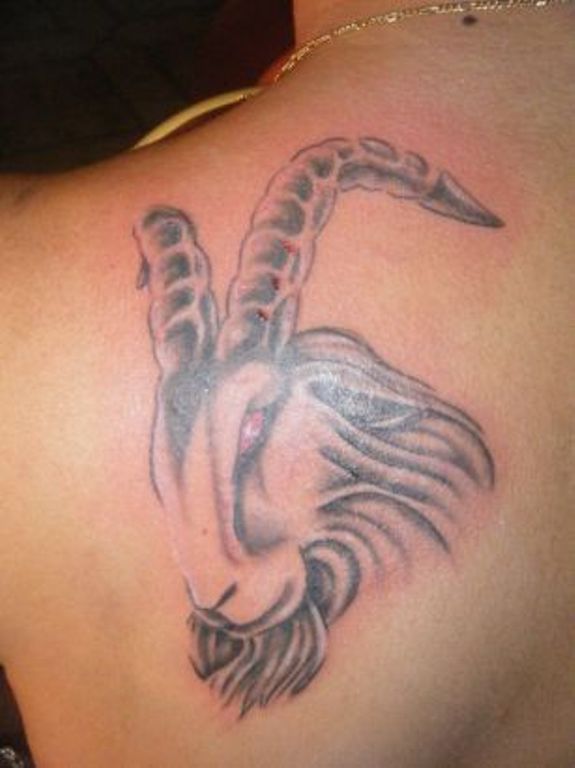 Capricorn Tattoo On Left Shoulder