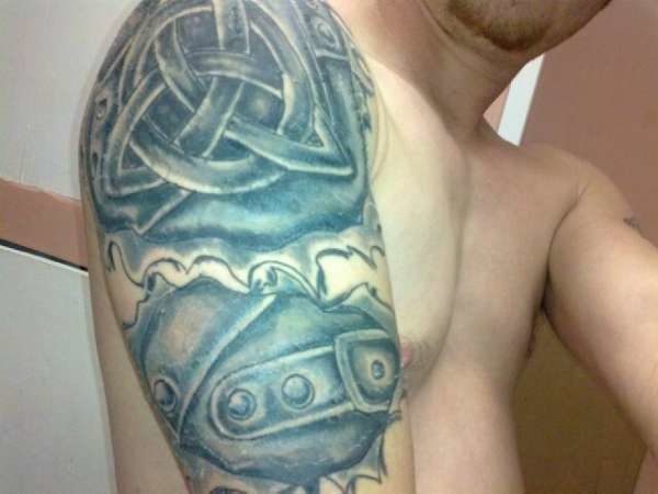 Celtic Armor Shoulder Tattoo