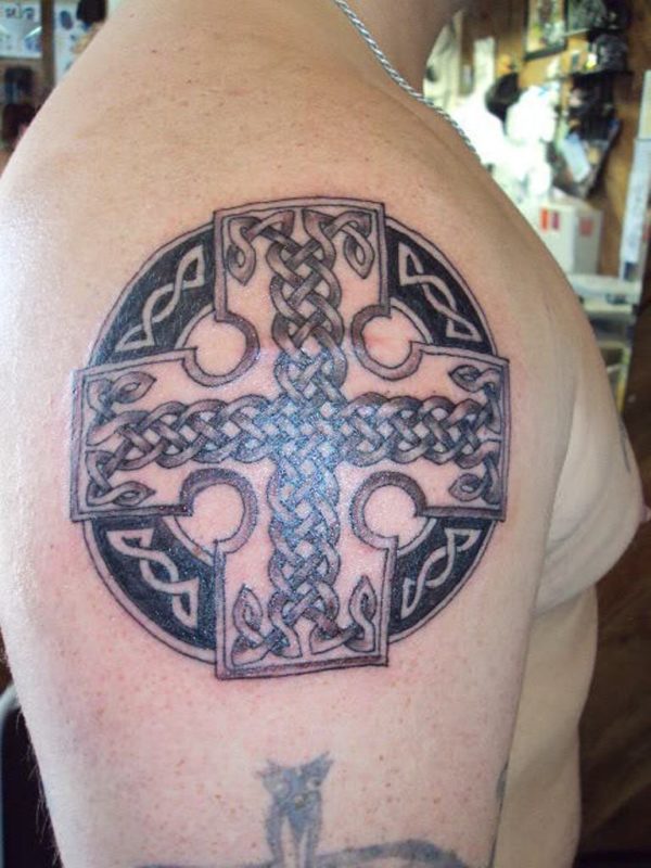 Celtic Cross Shoulder Tattoo Design