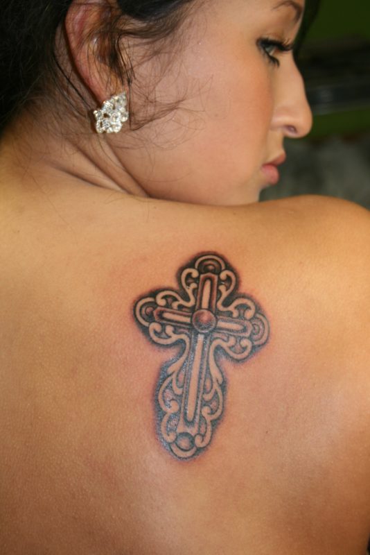 Celtic Cross Tattoo On Shoulder Back