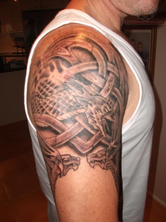 Celtic Eagle Shoulder Tattoo Design