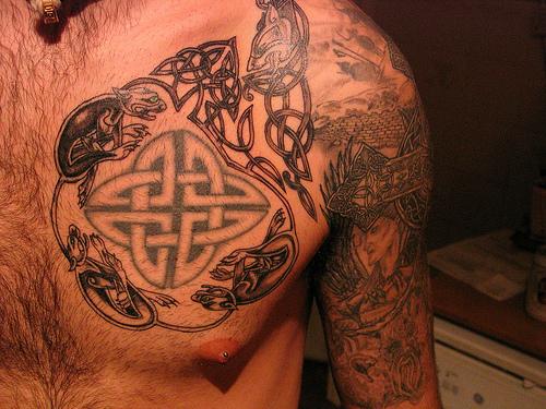 Celtic Knot Tattoo On Front Shoulder