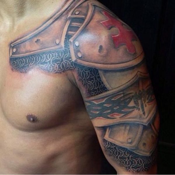 Celtic Shield Armour Shoulder Tattoo
