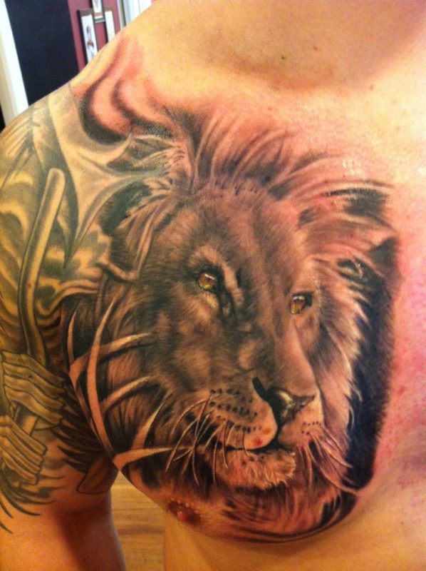 Celtic Shoulder Lion Tattoo